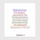 ローマ人12:12引用文キリスト教聖書聖句シール シール (シート)