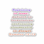 ローマ人12:12引用文キリスト教聖書聖句シール シール (正面)