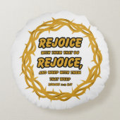 ローマ人12:15 KJV聖書聖なる書物、 経典節 ラウンドクッション (裏面)