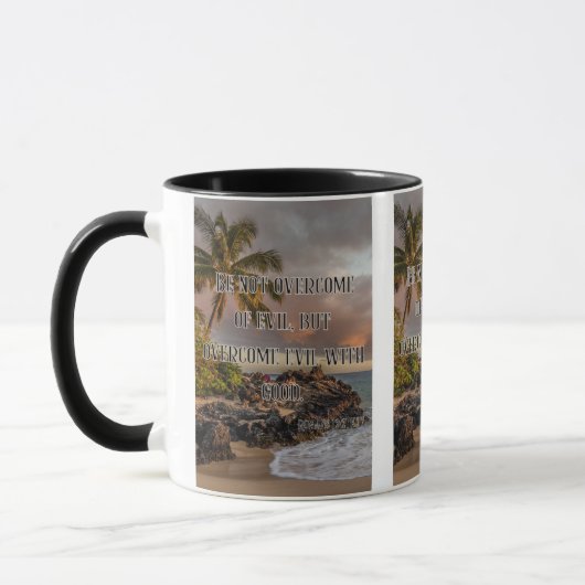 ローマ人12:21 KJV聖書の聖句Pic 2-Tone Mug マグカップ (左)