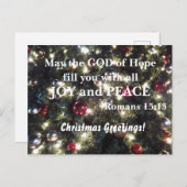 ローマ人15:13希望の神があなたがたを満たしてくれたまえ ポストカード (正面/裏面)