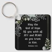 ローマ人15:13希望の神があなたを平安の喜びで満たしなさい キーホルダー (正面)