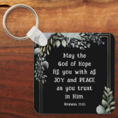 ローマ人15:13希望の神があなたを平安の喜びで満たしなさい キーホルダー (正面)