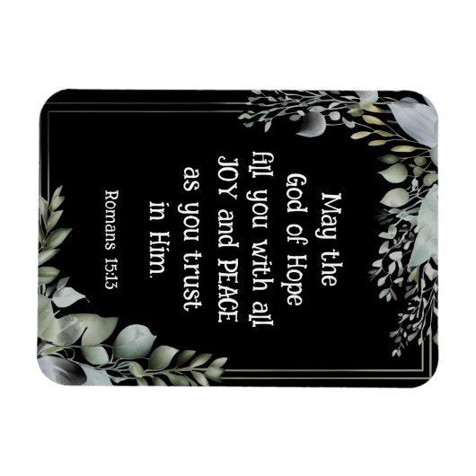 ローマ人15:13希望の神は喜びの平和を満たす マグネット (横)