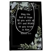 ローマ人15:13希望の神は喜びの平和を満たす ミディアムペーパーバッグ (正面)