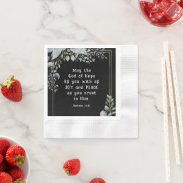 ローマ人15:13希望の神は喜びの平和を満たす 縁ありカクテルナプキン