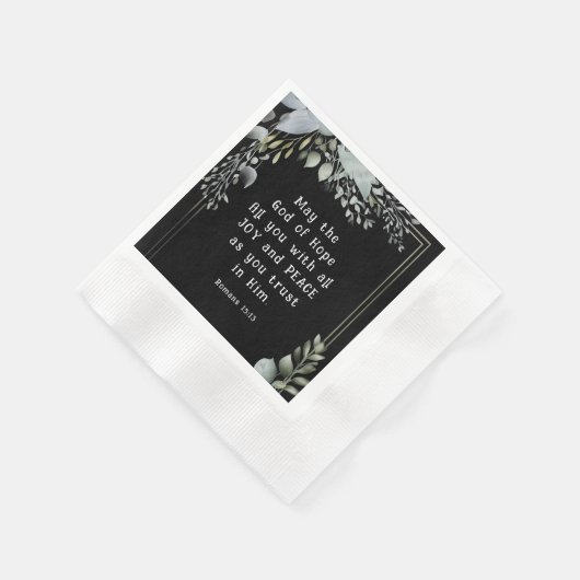 ローマ人15:13希望の神は喜びの平和を満たす 縁ありカクテルナプキン (角)