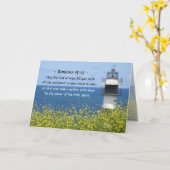 ローマ人15:13希望の神よ、灯台 カード (黄色い花)