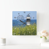 ローマ人15:13希望の神よ、灯台 スクエア壁時計 (ホーム)