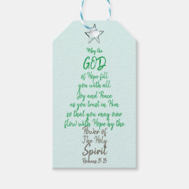 ローマ人15:13神の希望の喜びと平和のクリスマス ギフトタグ