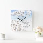 ローマ人8:28神が善のために働くすべての事 スクエア壁時計 (ホーム)