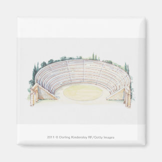 ローマ円形劇場イラストレーション マグネット