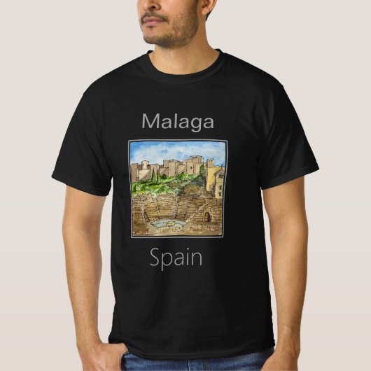 ローマ劇場,マラガ,スペイン Tシャツ (正面)