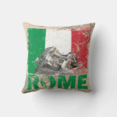 ローマ動揺してイタリア国旗ヴィンテージヨーロッパの地図 クッション (裏面)