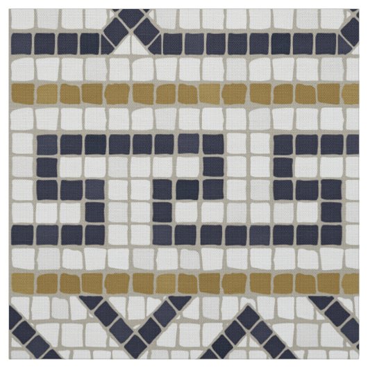 ローマ動機モザイク幾何学模様 ファブリック (見本)