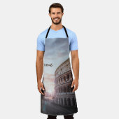 ローマ古建築サンセットシティスケープ エプロン (着用した状態)