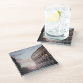 ローマ古建築サンセットシティスケープ ガラスコースター (アングル)