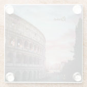 ローマ古建築サンセットシティスケープ ガラスコースター (裏面)