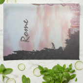 ローマ古建築サンセットシティスケープ キッチンタオル (折り畳み)