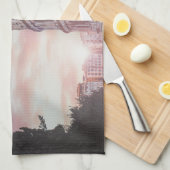 ローマ古建築サンセットシティスケープ キッチンタオル (四つ折り)
