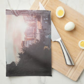 ローマ古建築サンセットシティスケープ キッチンタオル (四つ折り)
