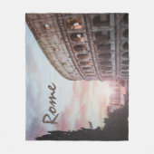 ローマ古建築サンセットシティスケープ フリースブランケット (正面)