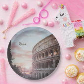 ローマ古建築サンセットシティスケープ ペーパープレート (パーティー)