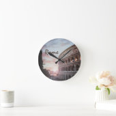 ローマ古建築サンセットシティスケープ ラウンド壁時計 (ホーム)