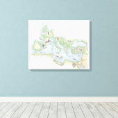 ローマ図解入りの、写真付きの帝国地図 キャンバスプリント (インサイチュ (ウッドフロア))