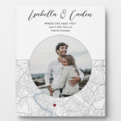 ローマ地図の結婚婚約写真ギフト垂直 フォトプラーク (正面)