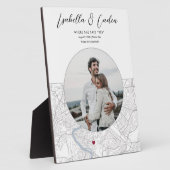 ローマ地図の結婚婚約写真ギフト垂直 フォトプラーク (側面)