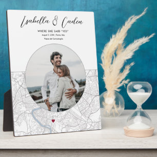 ローマ地図の結婚婚約写真ギフト垂直 フォトプラーク