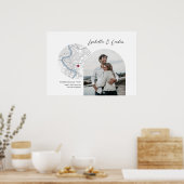 ローマ地図結婚の婚約写真ギフト ポスター (キッチン)