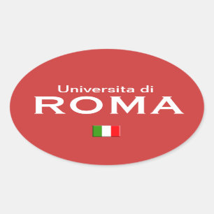 ローマ大学ヨーロッパ人のステッカー 楕円形シール