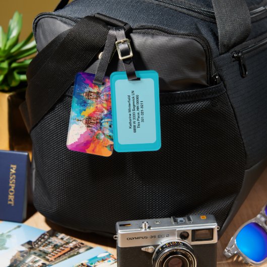 ローマ大聖堂抽象芸術アート ラゲッジタグ (正面&裏面)