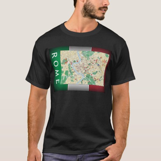 ローマ市地図 Tシャツ (正面)