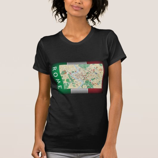 ローマ市地図 Tシャツ (正面)