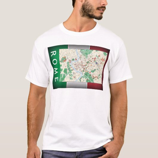 ローマ市地図 Tシャツ (正面)