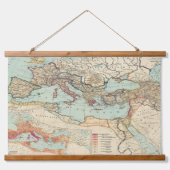 ローマ帝国のヴィンテージの地図（1889年）壁 吊り下げ型タペストリー (正面)