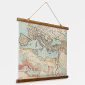 ローマ帝国のヴィンテージの地図（1889年）壁 吊り下げ型タペストリー (傾斜あり)