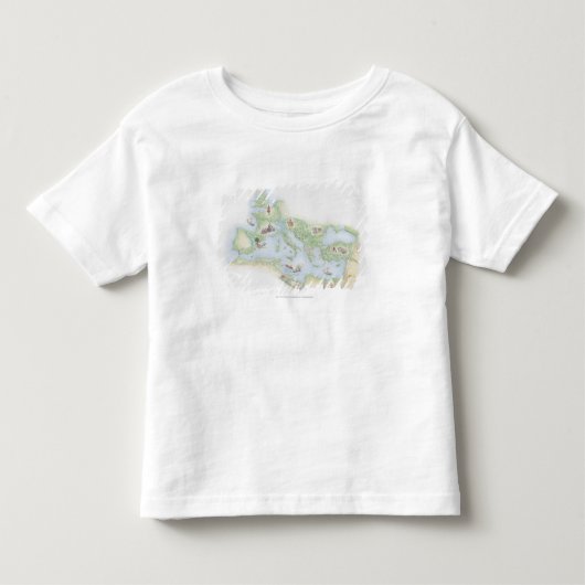 ローマ帝国の図解入りの、写真付きのな地図 トドラーTシャツ (正面)