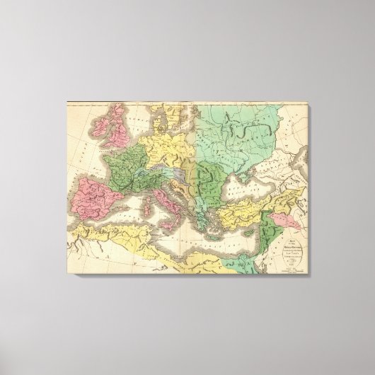 ローマ帝国の州地図 キャンバスプリント (正面)