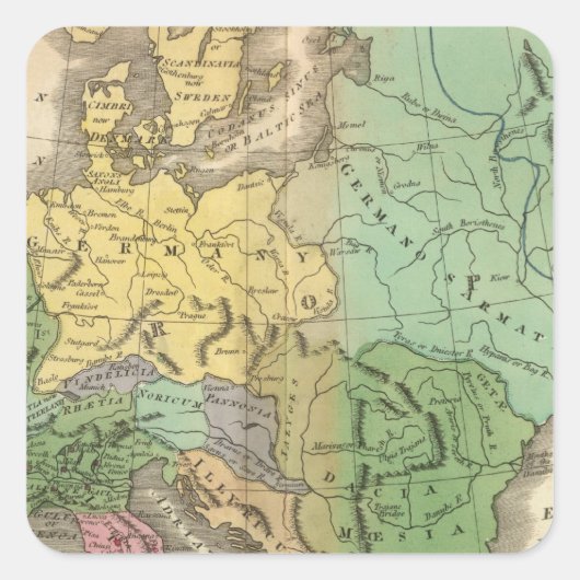 ローマ帝国の州地図 スクエアシール (正面)