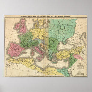 ローマ帝国の州地図 ポスター