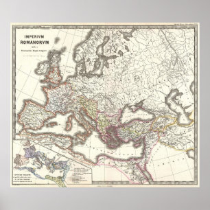 ローマ帝国(1865年)のヴィンテージの地図 ポスター
