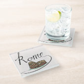 ローマ手の教養があるデザイン ガラスコースター (アングル)