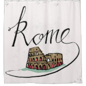 ローマ手の教養があるデザイン シャワーカーテン (正面)