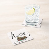 ローマ手の教養があるデザイン スクエアペーパーコースター (インサイチュ)