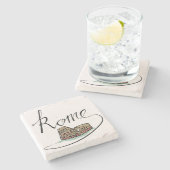 ローマ手の教養があるデザイン ストーンコースター (横)