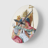 ローマ教皇ピウス六世(1717-99)、「エスタンペスのレコイユ」。 ラウンド壁時計 (傾斜)